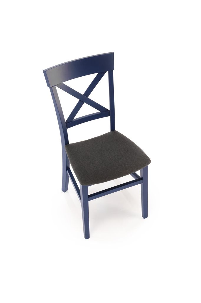 Étkezőszék, fa - szövet, sötétkék - fekete - CAFE - Butopêa termék 2. képe